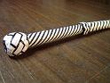 4ft Black and White 24 plait Custom Classic American Bullwhip with Box Pattern Knot C